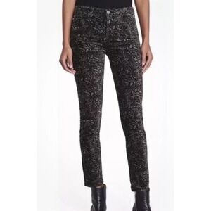 AG Adriano Goldschmied Women's The Prima Ankle Paisley Velvet Pant Size 25R